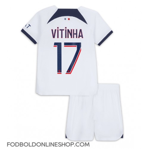 Paris Saint-Germain Vitinha Ferreira #17 Udebane Trøje Børn 2023-24 Kortærmet (+ Korte bukser)